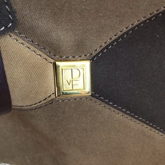 DVF Brown Multi-tone Faux Suede Overnight Bag - Picture 2 of 15